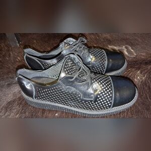 TUK Black Perforated Men's Derbys